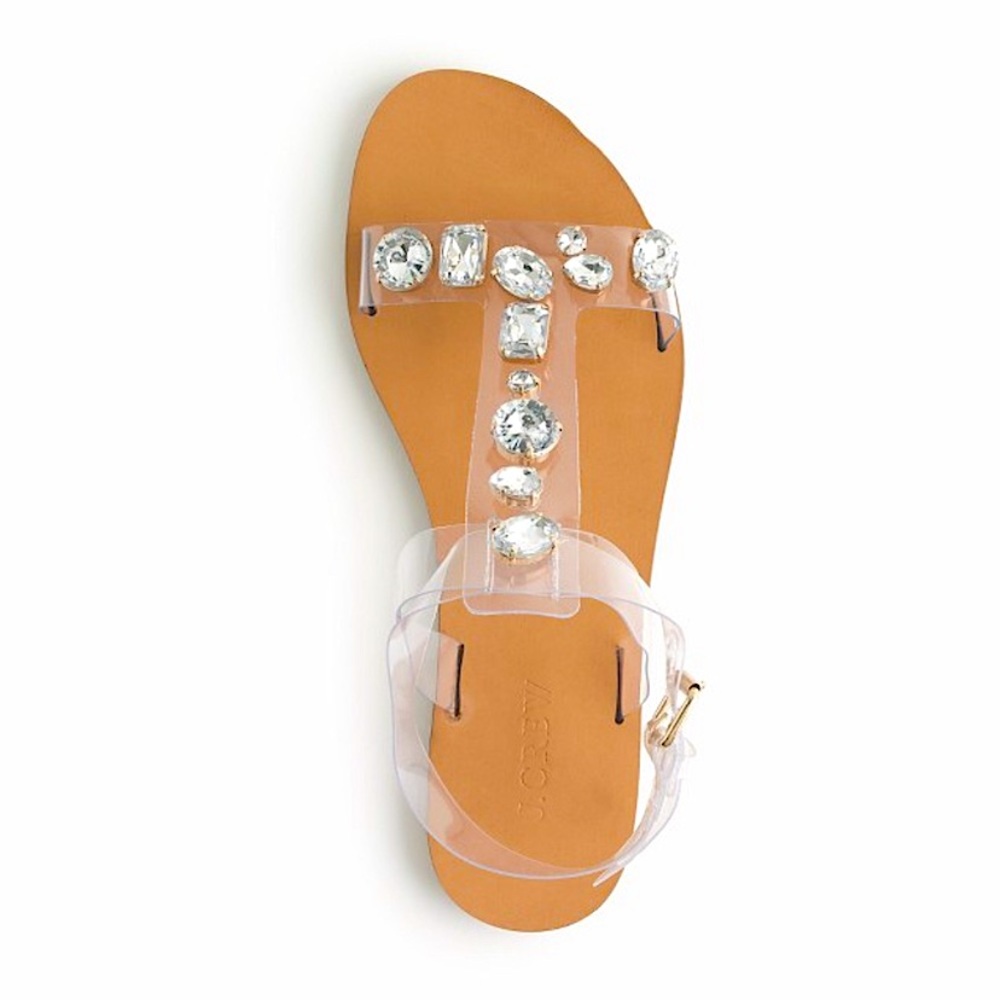 J CREW Lucite Jeweled Sandals